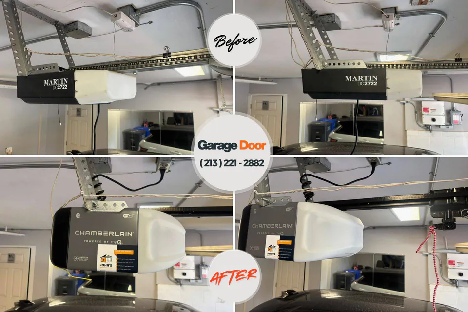 Before and after: garage door repair Hughestown, PA